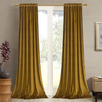 Roslynwood Velvet Curtains Room Darkening For Living Room - Light Velvet Curtain Panels Privacy With Rod Pocket & Clip Rings Window Drapes For Bedroom, W52 By L63 Inches, 2 Panels