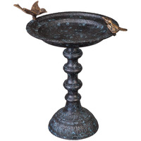 Evergreen Hummingbird Bird Baths For Outdoors Heavy Duty | Metal Bird Bath Bowl With Stand | Ground Standing Bird Bath And Feeder For Garden Yard Deck