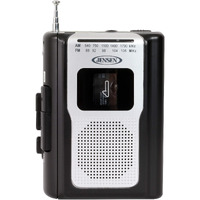 Jensen Cr-100 Retro Portable Am/Fm Radio Personal Cassette Player Compact Lightweight Design Stereo Am/Fm Radio Cassette Player/Recorder & Built In Speaker (Black Series)