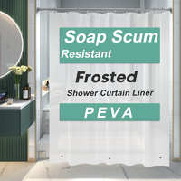 Amazerbath Shower Liner, 72X78 Plastic Frosted Shower Curtain Liner, Peva Cute Shower Curtain Liner, Vinyl Waterproof Shower Curtain Liner With 3 Magnets, Lightweight Shower Curtains For Bathroom