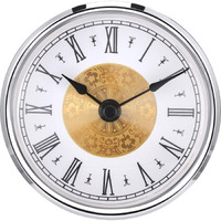 Hicarer 3-1/8 Inch (80 Mm) Clock Insert With Roman Numeral, Quartz Movement, Silver Trim