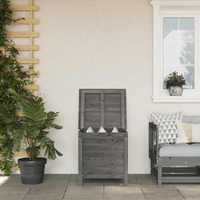 Vidaxl Patio Storage Box Anthracite 19.7X19.3X22.2 Solid Wood Fir