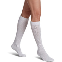Sigvaris Eversoft Diabetic Sock 160 Knee-High Compression Socks 8-15 Mmhg - White - Large