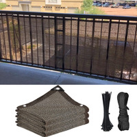 Abrotain Fence Privacy Screen Balcony Sun Shade Cloth 3'3""X16' 80% Shade Fabric Outdoor Patio Screens Mesh Panels Apartments Railing Cover Uv Protection For Backyard Garden Porch Deck