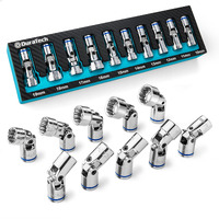 Duratech 3/8"" Drive Universal Joint Socket Set, Swivel Socket Set, 10-Piece, Metric, Size Covers 10-19Mm, Cr-V Steel, Organized In Eva Foam Organizer