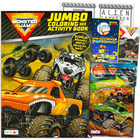 Monster Jam Coloring Book For Kids - Monster Jam Coloring Art Set Bundle Includes Coloring Book With Activities, And Games Plus Stickers, More