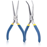 Viseman 6"" Mini Needle Nose Pliers With Comfort Grip Handles, 2Pcs Long Nose Pliers Set For Handmade Craft
