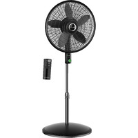 Lasko Oscillating 18-Inch Ecoquiet Dc Motor 12-Speed Pedestal Fan With Remote Control, Black, S18708, Large
