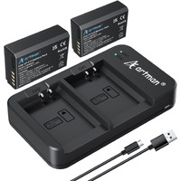Artman Lp-E10 Battery And Usb Dual Battery Charger For Canon Eos Rebel T7 T6 T5 T3 T100, Kiss X50 Kiss X70 Eos 1100D/1200D/1300D/2000D Digital Cameras(2-Pack 1600Mah)