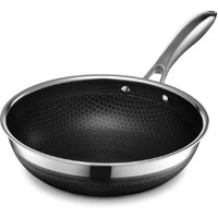Hexclad Hybrid Nonstick Wok, 10-Inch, Stay-Cool Handle, Dishwasher Safe, Induction Ready, Compatible With All Cooktops