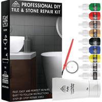Porcelain Repair Kit - Tile Stone Repair Kit, Marble Repair Kit, Tub And Tile Refinishing Kit, Crack Chip Ceramic Floor, Shower Tile Gap Filler & Bathtub Repair Kit, Granite Filler Repair