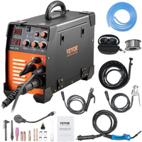 Vevor Mig Welder, 3 In 1 270 Amp Welding Machine, 110 220V Mig Tig Arc Welder, Portable Tig Welder Lift Arc Welder With Igbt Dc Inverter, Lcd Digital Display, Welder Torch And Welding Wire
