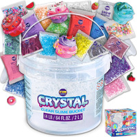 4 Lb Huge Glassy Clear Slime Bucket Toy For Kids, Funkidz 64 Fl Oz Premade Big Crystal Slime Pack Gift With 29 Sets Add-Ins Jumbo Slime Kit For Girls Boys Party Present