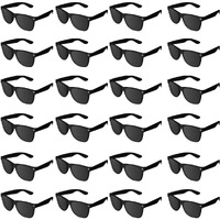 Super Z Outlet Plastic Vintage Retro Style Sunglasses Classic Shades Eyewear Party Prop Favors (24 Pairs) (Black)