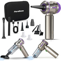 Perobuno Air Duster For Pc, 200000Rpm Compressed Air, Mini Vacuum 2-In-1, Runtime Up To 35 Mins, Brushless Motor Electric Air Blower With 3 Gear And Rechargeable Battery - Canned Air-Keyboard Cleaner