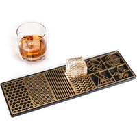 Clear Ice Cube Maker Design Tray - Craft Modern Ice Molds For Bourbon & Cocktails In 5 Seconds - Whiskey Ice Mold Ice Cube Stamp - Bartender Accessories - Clear Ice Cocktails By Ash Harbor (Patterns)