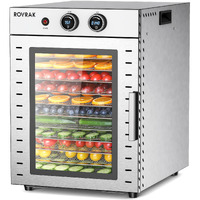 Rovrak Food Dehydrator For Jerky, Fruit, Meat, Herbs, 12-Tray Stainless Steel Dehydrator Machine, Double-Layer Insulation, Adjustable Timer, Temperature Control, Overheat Protection (67 Recipes)