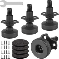 Heavy Duty Furniture Levelers, 4 Pack 3/8""-16 Threaded Leveling Feet Furniture Levelers Table Feet Adjustable Leg Levelers For Table/ Chair/Sofa/Desk/Cabinet/Workbench, Supports 1320Lbs-Black