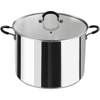 Cook N Home Stockpot Large Pot Sauce Pot Induction Pot With Lid Professional Stainless Steel 20 Quart, With Stay-Cool Handles, Silver