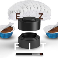 Nessus Reusable Vertuo Capsule Kit, [Alseal Ez Fit] For Reusable Nespresso Pods With 150 Pcs Aluminum Foil Seal Lids, Holder, Brush, For Refilling Nespresso Vertuo Pods Reusable Vertuoline Pod