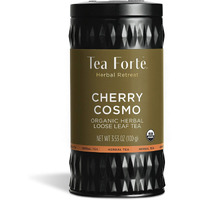 Tea Forte Cherry Cosmo Herbal Tea, Loose Tea Canister Makes 35-50 Cups, Herbal Retreat Organic Herbal Tea, 3.53 Ounces
