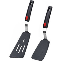Silicone Spatula Turner Set Of 2, 600F Heat Resistant Cooking Spatulas For Nonstick Cookware, Kitchen Utensils Use Spatula Flippers Rubber Fish Spatulas Set For Egg, Cookie, Pancake, Fish, Burger