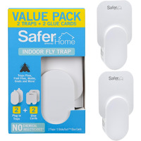 Safer Brand Home Sh502-2Sr 2 Indoor Plug-In Fly Traps For Flies, Fruit Flies, Moths, Gnats, And Other Flying Insects - 2 Traps + 2 Glue Cards
