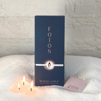 Foton Pearled Candle 18 Oz - Festive Fir Christmas Tree Scented Non Toxic Luxury Powder Candles - Lasts Up To 120 Hours - Refillable Candle Sand With 30 Candle Making Wicks