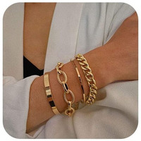 Denifery Gold Chain Bracelet Gold Link Bracelet Cuban Link Bracelet Gold Charm Bracelet Bracelets Jewelry For Women Girls Gift