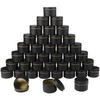Genhakon 36 Packs 4 Oz Black Candle Tins, Bulk Candle Making Tins, Candle Jars, Candle Containers For Making Candles