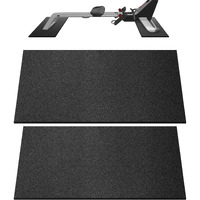 Crostice Double Mat Compatible With Peloton Bike, Row & Concept 2 Rowing Machine, Thickness 6Mm, Bike Trainer Accessories, 11.8X30 Inch * 2 Mat Protect Hardwood Floor Carpet, For Home Gym Exercise