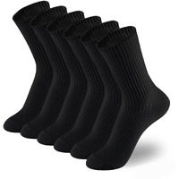 Accfod 9-11 Black Crew Socks For Women Soft Thin Athletic Cotton Socks For Women Girls