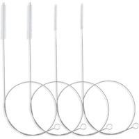 40 Inches Brush Cleaner For Cleaning Straw, Kegerator, Feeding Tube, Siphon Hose, Sunroof Drain, Refrigerator Drain, 4Pcs (White)
