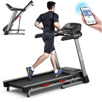 Gymax Folding Treadmill With 4.75Hp, 15% Auto Incline, App Control & Bluetooth Speaker, Portable Self-Standing With Pules Sensor For Home Gym