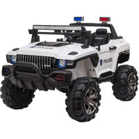 Aosom Big Size 53"" L 2-Seater 12V Police Car Ride-On Truck With Remote Control And Siren, Battery-Operated Electric Car For Kids With Suspension, Mp3 Player, Lights, Music, Horn, White