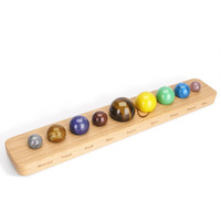 Nine Planets Gem Stones Planets Decorations Solar System Model Handmade Space Home Office Desk Decorations Creative Gift For Men, Women, Kids