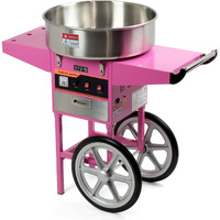 Vivo Pink Electric Commercial Cotton Candy Machine, Candy Floss Maker With Cart Candy-V002