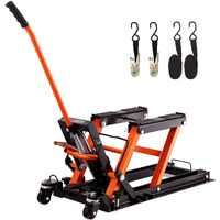Vevor Hydraulic Motorcycle Lift Jack, 1500 Lbs Capacity Atv Scissor Lift Jack, Portable Motorcycle Lift Table With 4 Wheels, Hydraulic Foot-Operated Hoist Stand For Motorcycle Atv Utv Powersports