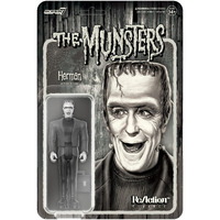 Super7 The Munsters Herman Munster (Grayscale) - 3.75"" The Munsters Action Figure With Accessory Classic Tv Collectibles And Retro Toys
