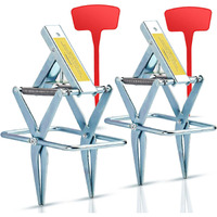 Marinebaby Easy Set Mole Eliminator Trap, Mole And Gopher Trap, Galvanized Steel Mole Trap, Sliver Color 2Sets