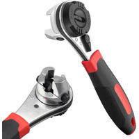 Cmtool Adjustable Ratchet Wrench Universal Adjustable Socket Wrench For 6-22Mm Screw Adjustable Ratcheting Wrench Set Small Large Wrench Kit Hand Tool Locking Adjustable Wrench With Non-Slip Handle