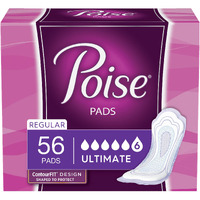 Poise Incontinence Pads, Ultimate Absorbency, Regular, 56 Count
