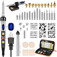 Pyrography Pen Kit 43Pcs, Soldering Iron Kit, Wood Burning Kit 80W With Adjustable Temperature 200~450?, Diy Tool Set For Embossing/Carving/Soldering/Pyrography