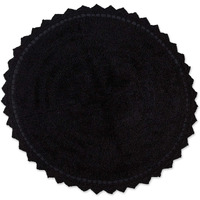 Dii Crochet Collection Reversible Bath Mat, Round, 27.5"" Diameter, Black