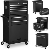 Ironmax Rolling Tool Chest, 6-Drawer Lockable Tool Cabinet W/ 4 Universal Wheels, 2 In 1 Detachable Tool Box Storage Organizer For Garage Workshop Repair Shop (6-Drawer, Black)