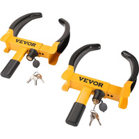 Vevor Wheel Lock, 2 Packs Universal Wheel Clamp Lock, Adjustable Anti Theft Trailer Lock Wheel Clamp, Heavy-Duty Steel Tire Lock For Atv Suv Car Golf Cart Boats Motorcycles, With 6 Keys