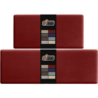Gorilla Grip Set Of 2 Anti Fatigue Cushioned Waterproof, Stain And Scratch Resistant Kitchen Floor Mats, Ergonomic Standing Office Desk Mat, Supportive Padded Memory Foam Rugs, 17X24 + 17X48, Red