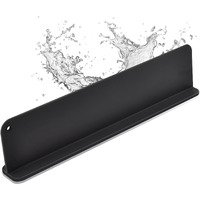 Silicone Sink Splash Guard, Sink Splash Guard With Suction Cup, Kitchen Sink Splash Guard That Can Be Placed Behind The Sink, Sink Splash Guard(17.3 X 4.1 Inch Black)