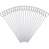 8 Inch Metal Kabob Skewers,Honshen Bbq Skewers,Reusable Stainless Steel Barbecue Skewer Sticks For Grilling Kebob Meat Chicken Vegetable Appetiser,Pack Of 30 (8 Inch Skewers 30P)