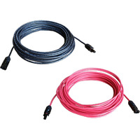 Windynation 10 Gauge 10 Awg Pair 30 Feet Black + 30 Feet Red Solar Panel Extension Cable Wire Solar Connectors